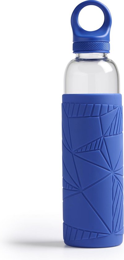 Libbey Waterfles - Glazen drinkfles - 550 ml blauw