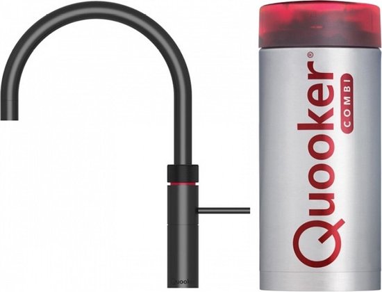 Quooker Fusion Round Black Kokendwaterkraan met Combi+ Reservoir 22+FRBLK, zwart